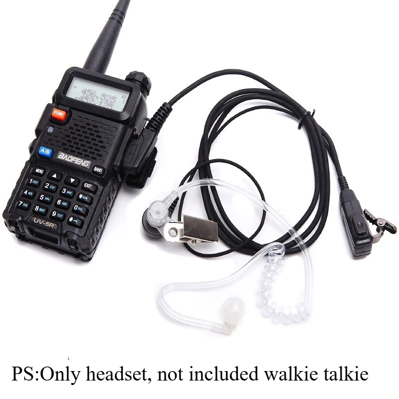 Baofeng UV-5R UV82 888S Etc. 2 Pin Walkie Talkie Air Tube PPT Mic Microphone Earpiece VOX Headset for Kenwood TYT HYT Radio