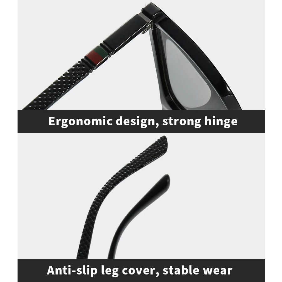 Modische Photochrome Polarisierte Sonnenbrille für Männer und Frauen Vintage Eckige Sonnenbrille Markendesigner Fahr- und Angelbrille – Detail 3