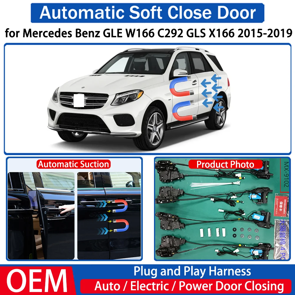 

for Mercedes Benz GLE W166 C292 GLS X166 2015-2019 Car Automatic Soft Close Door Electric Suction Kit Auto Power Closing System