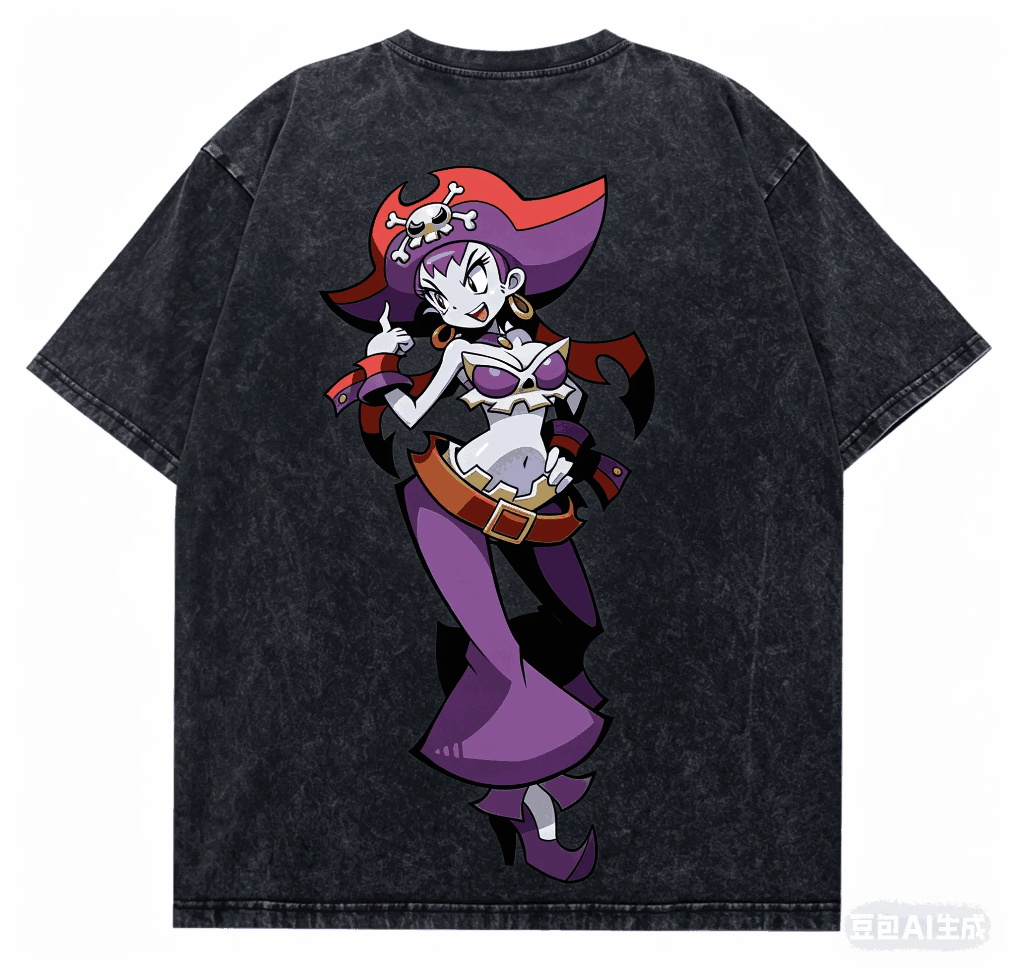 T-shirt délavé Shantae Half-Genie Hero, Nouveau modèle 2026, Vêtement de style rétro vintage ample, Toutes saisons