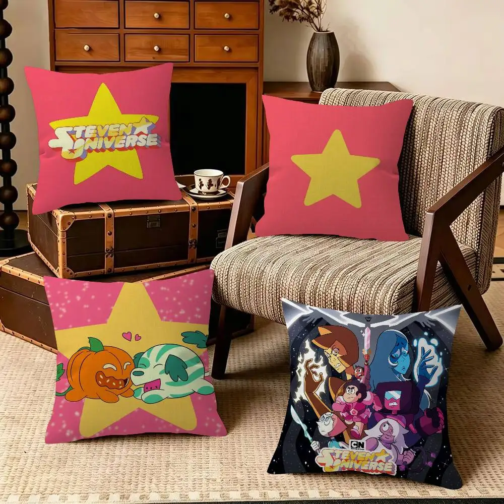 Anime logo pink Trendy-style decorative throw pillow cover insert not included fauxembroidery design S-Steven Universe