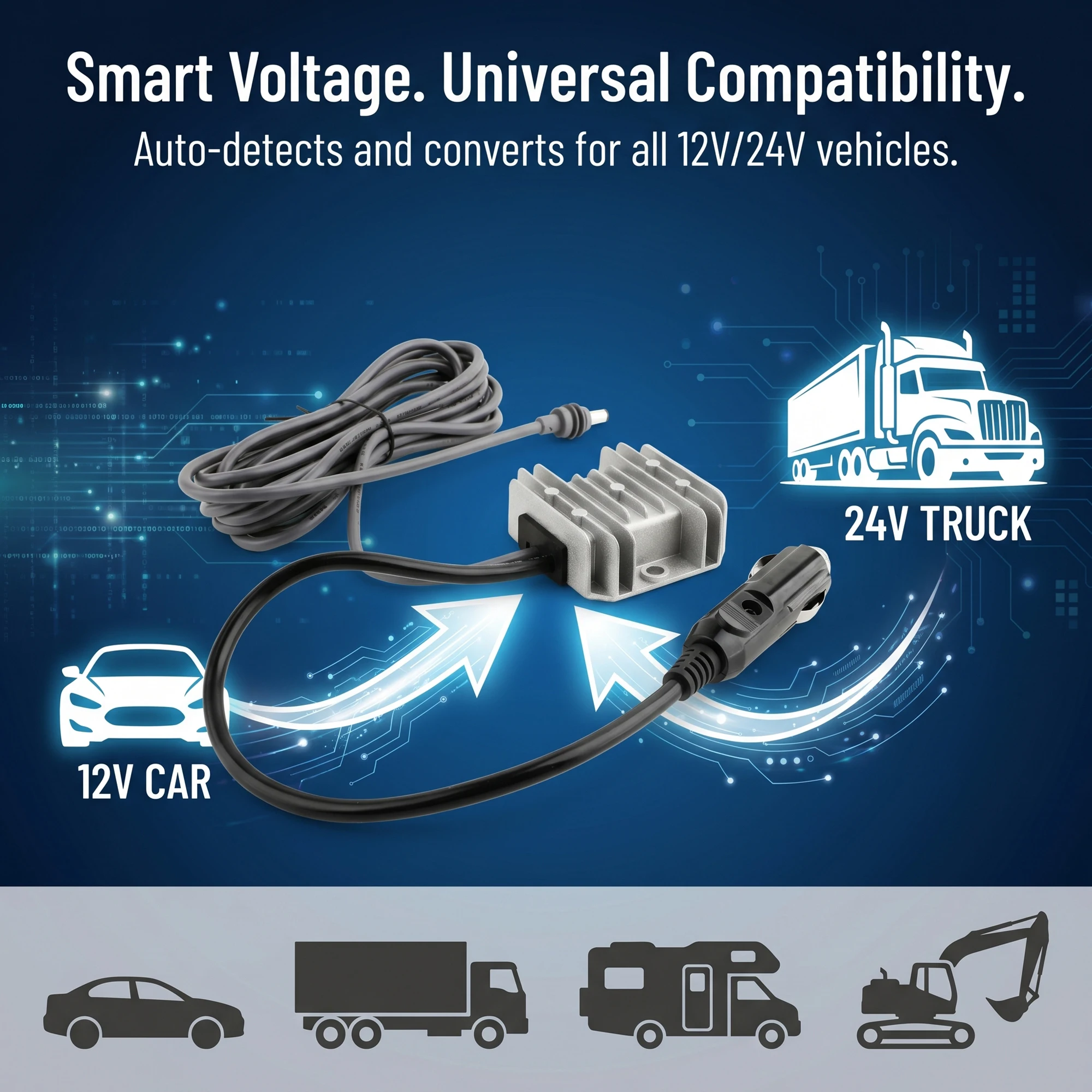 US For Starlink DC Power Boost Converter 12/24V to 30V 3.5A 4L 30cm cigarette lighter +3M Starlink Male Cables