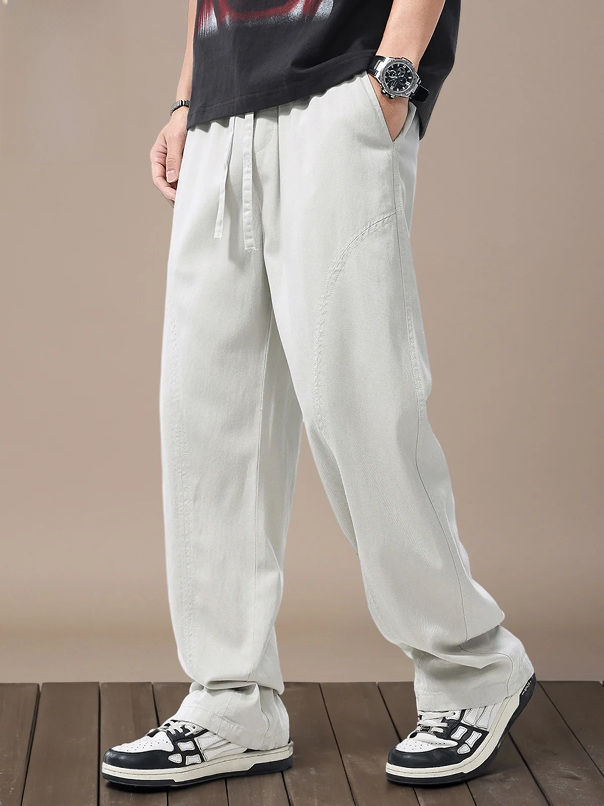 

Мужские летние брюки из лиоцелла Cool Sensation: свободные, прямые, широкие, тонкие, дышащие, комфортные, повседневные