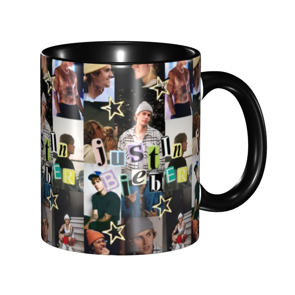 

DIY Justin Bieber Collage Music Singer Ceramic Mug Custom Coffee Cups Creative Gift