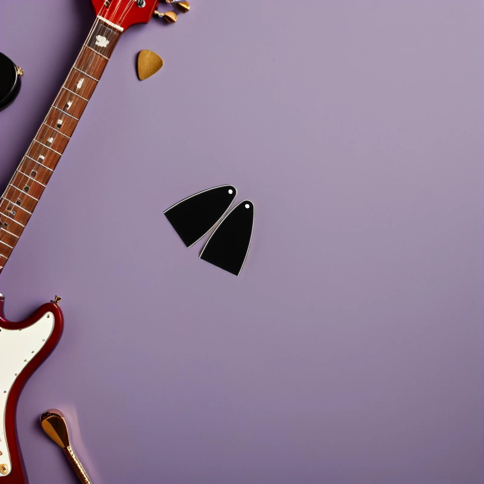 

8Pcs Electric Bass Guitar Neck Plate Black Durable Plastic Truss Rod Cover Rounded Corner Fits All Bass Guitars Guitar Repair