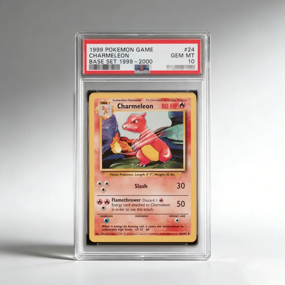 DIY PTCG Rating Card Single Card 1999 GAME CHARMELEON BASE SET 24/102 Collection Card High Quality Replica Card Anime Gift Toy