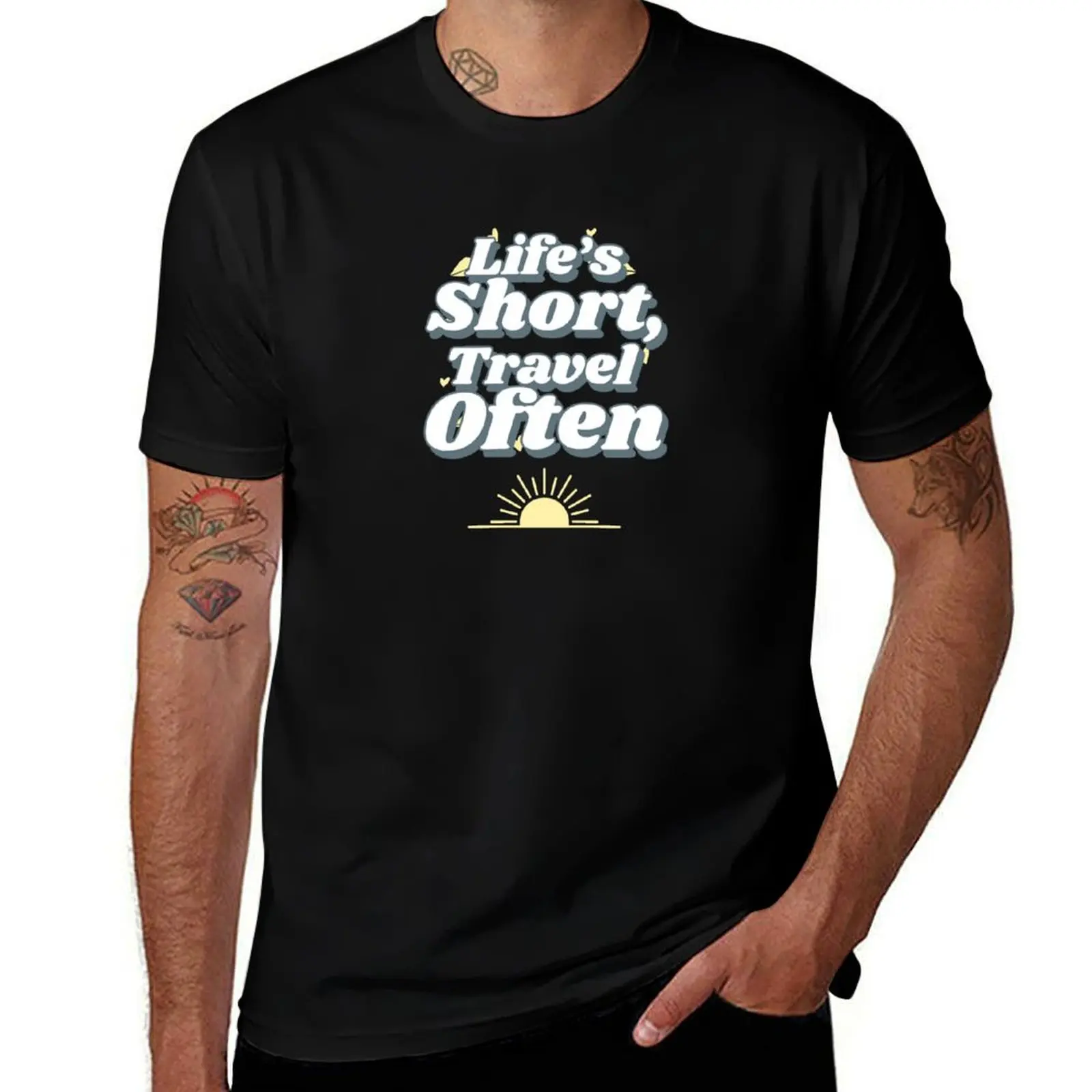 Life’s Short, Travel Often adventure travel T Shirt T-Shirt Daily Wear Plain Short Sleeve Shirt