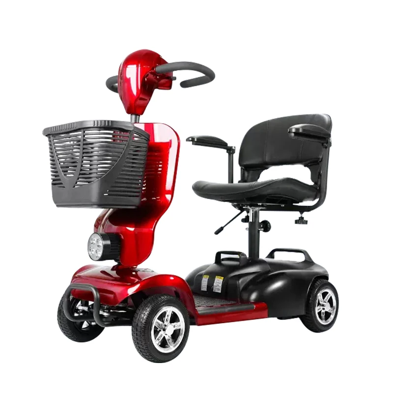 2024 offerta di fabbrica nuovo design colore rosso incredibile Scooter elettrico pieghevole con bracciolo regolabile e sedile per anziani