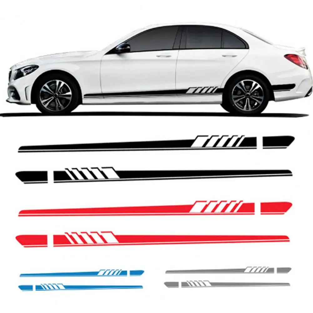 1 Pair Practical Car Sticker  Self-adhesive No Residue Car Body Sticker  Car Both Side Stripes Sticker Wrap Vinyl Film Decal