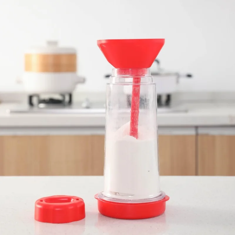 Rotating Flour Sieve with Lid Hand-held Flour Strainer Semi-Automatic Sifter Mixer Sieve Cup Kitchen Gadget Baking Pastry Tools