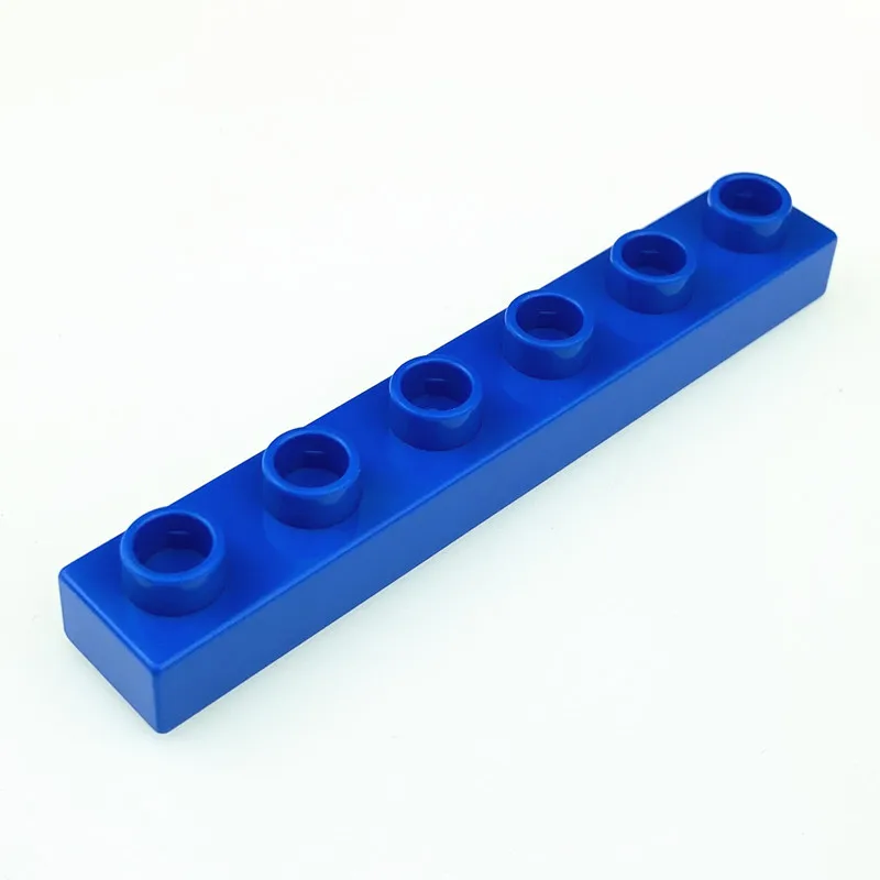 Big Size Block Thin Brick 1x6 10pcs/lot Education Building Blocks Compatible with Duplo Bricks Plastic Toys for Children