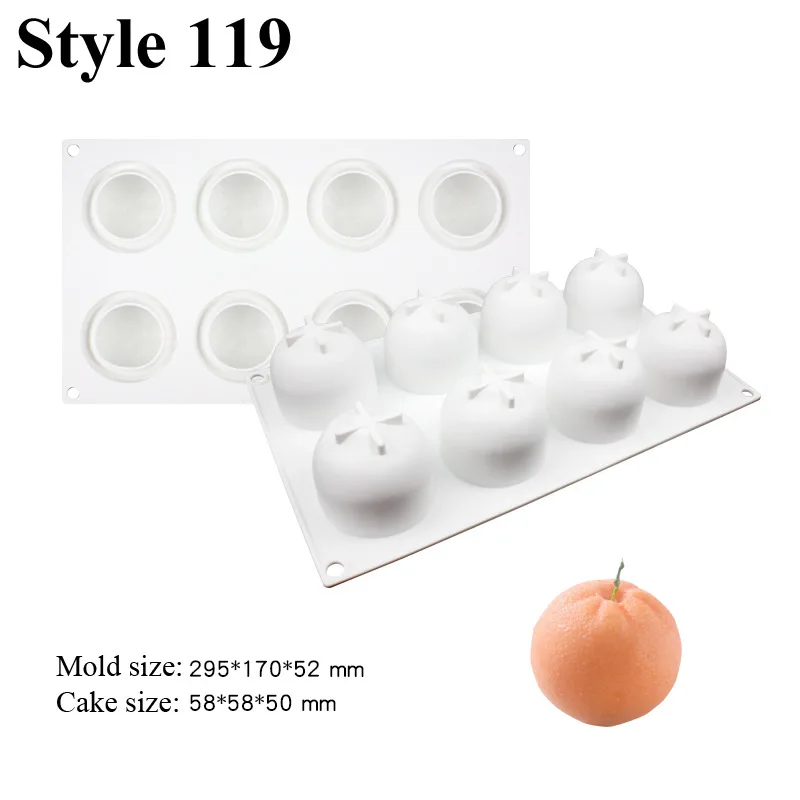 3D Orange Shape Cake Mould Silikonform Fruit Moule Flower Silicone Mold For Baking Frozen Fondant Dresser Bread Mousse Bark Tool