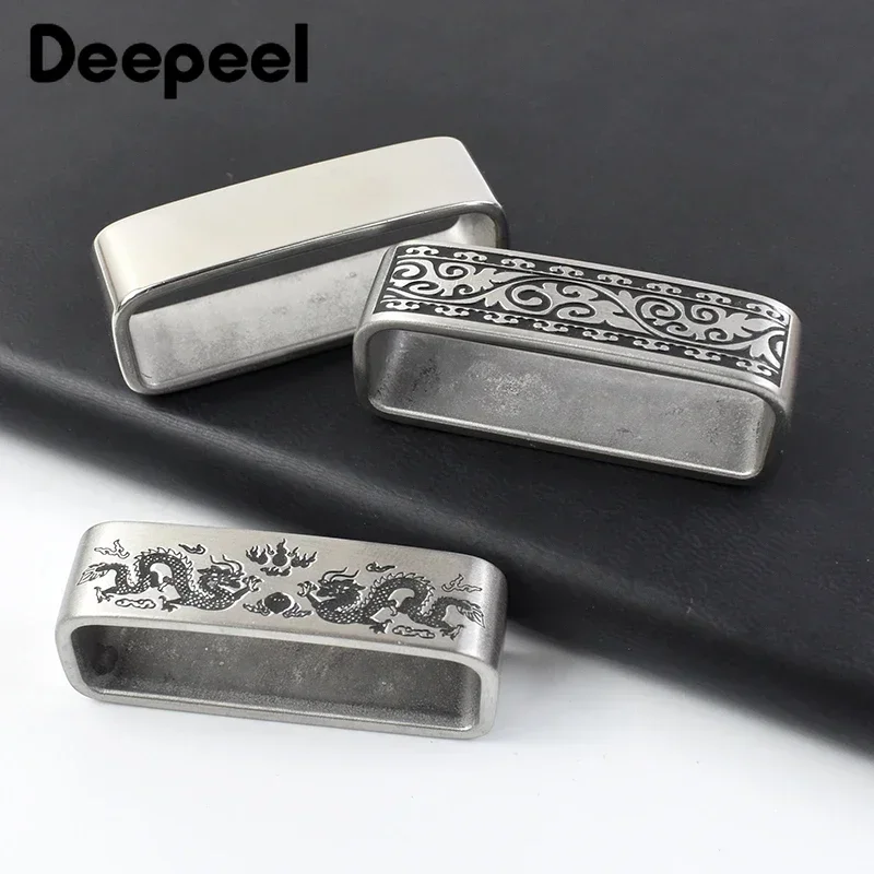 Deepeel 40mm Belt Loop Brushed Metal Solid Stainless Steel Strap 3.7-3.9cm Belts DIY Leather Craft Hardware Jeans Accessories