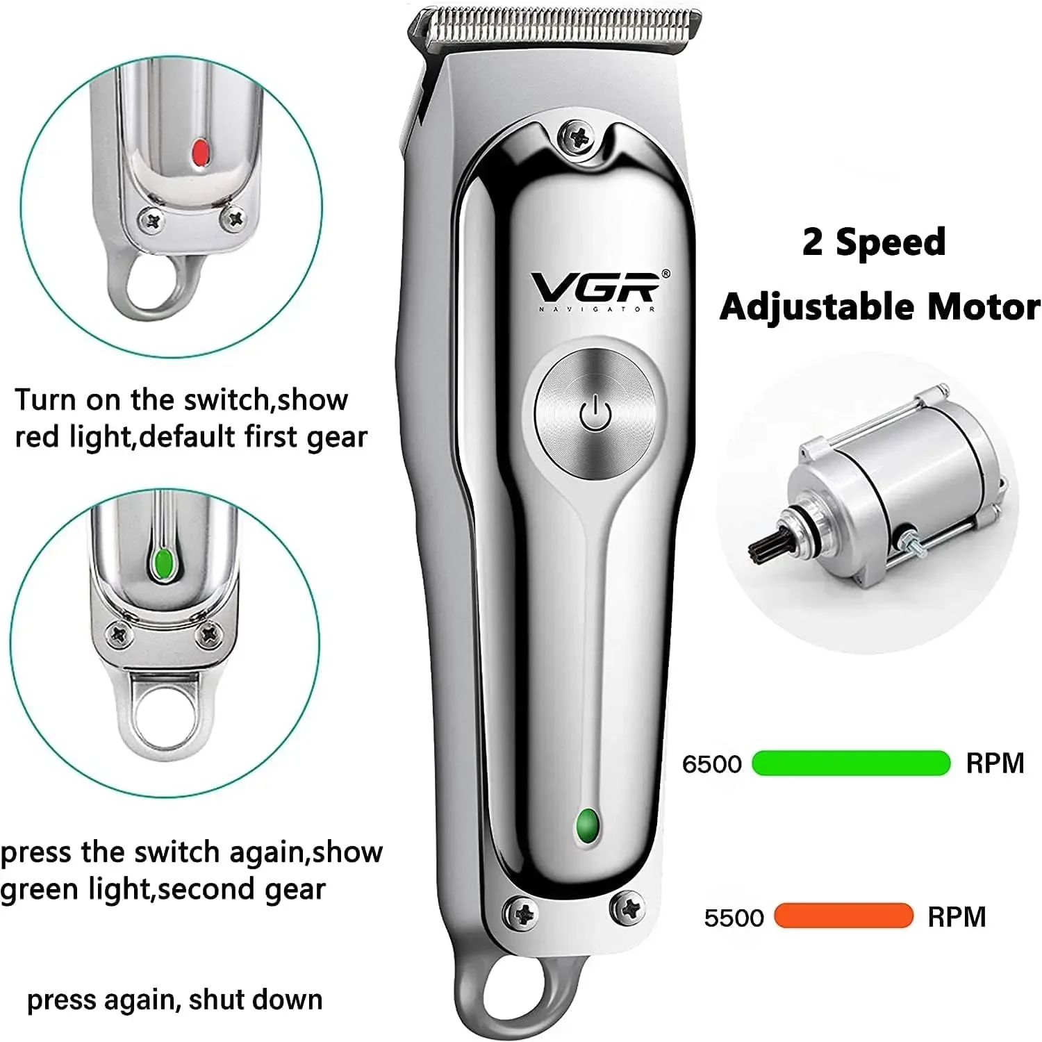 Professional Hair Clipper for Men Electric Cordless Razor Shavers Beard Trimmer with T Blade Liners Hair Cutting Kit for Father