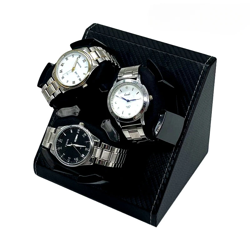 

Automatic Mechanical Watch Winder 3 Slot Carbon Fibre Watch Case Storage Organizer Box Display Rotating Luxury Secret Safe Box