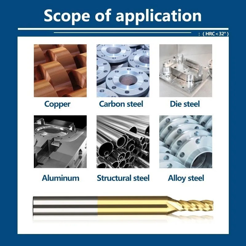Hampton 4 Fluit Router Bit 1.5-13Mm Tin Gecoate Frees Voor Cnc Machine Aluminium Frees Metalen cutter Hss Frees