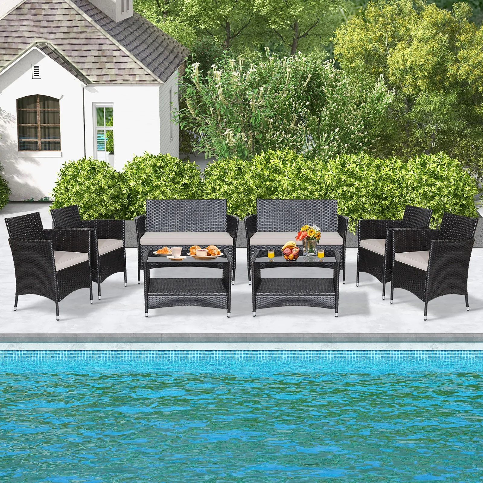 8PCS Outdoor Sofa S…