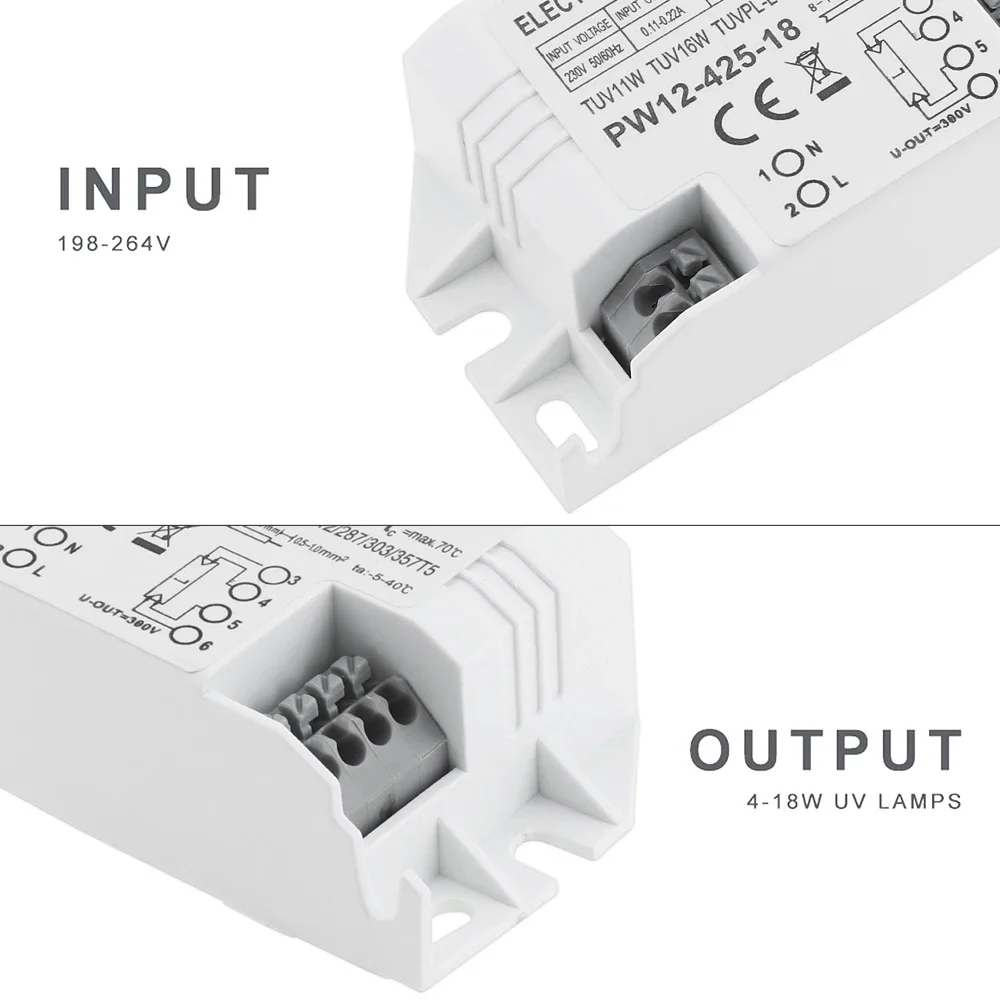 1PCS 10-18W Electronic Ballasts 220V Universal Ballast for G23 G10Q G5 UV Lamp UVC Tube Sterilizing Lamps