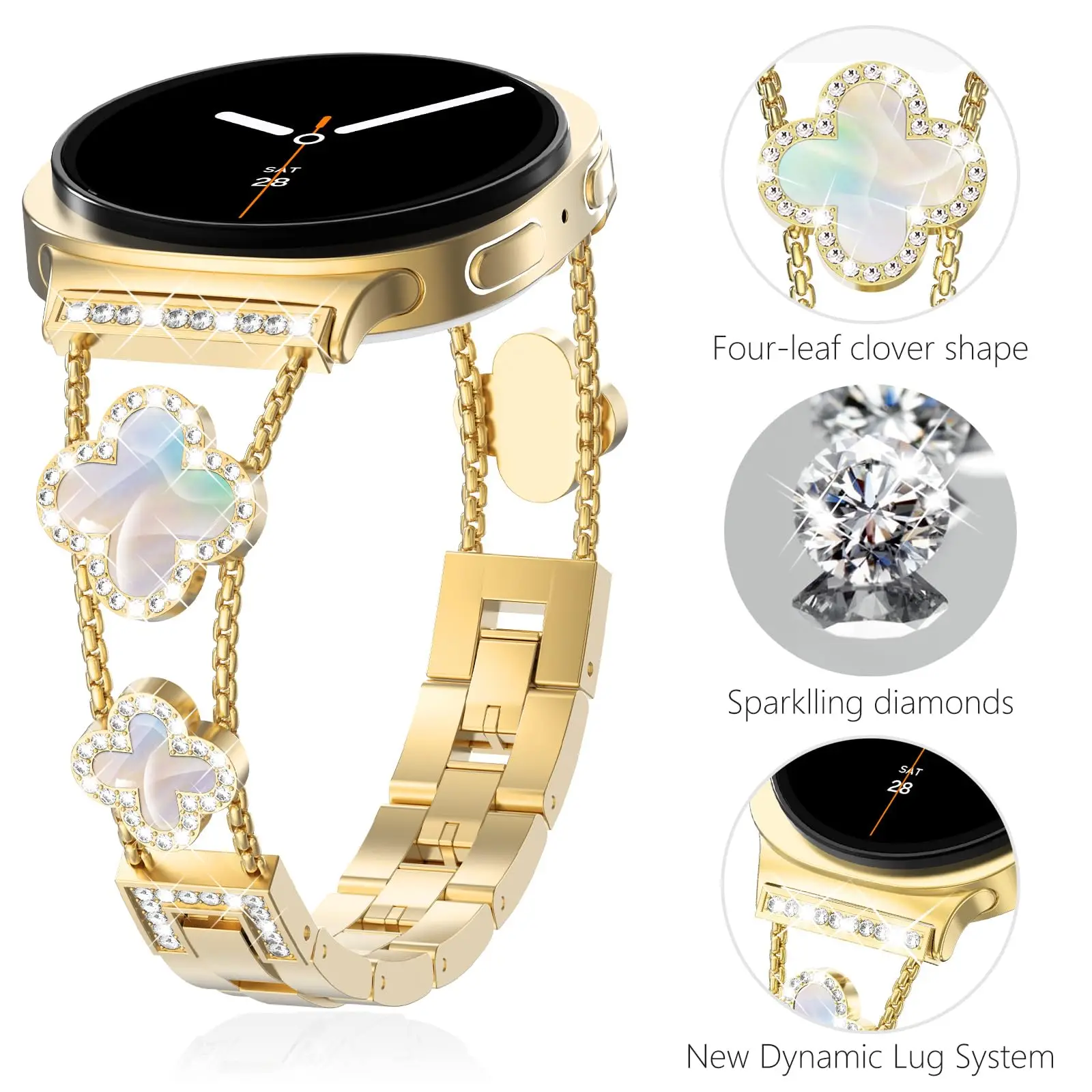 Diamond Strap for Samsung Galaxy Watch 8 44mm 40mm Shiny Design Luxury Women Bracelet for Samsung Galaxy 8 Classic 46mm Correa