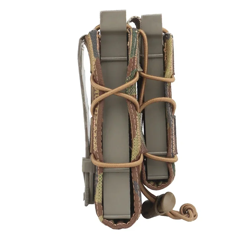 Tactical Double Pouch Set Tiger Type 5.56 9mm Magazine Mag 2-Layer Holder Wargame Fast Attach Hunting Molle System Accessories