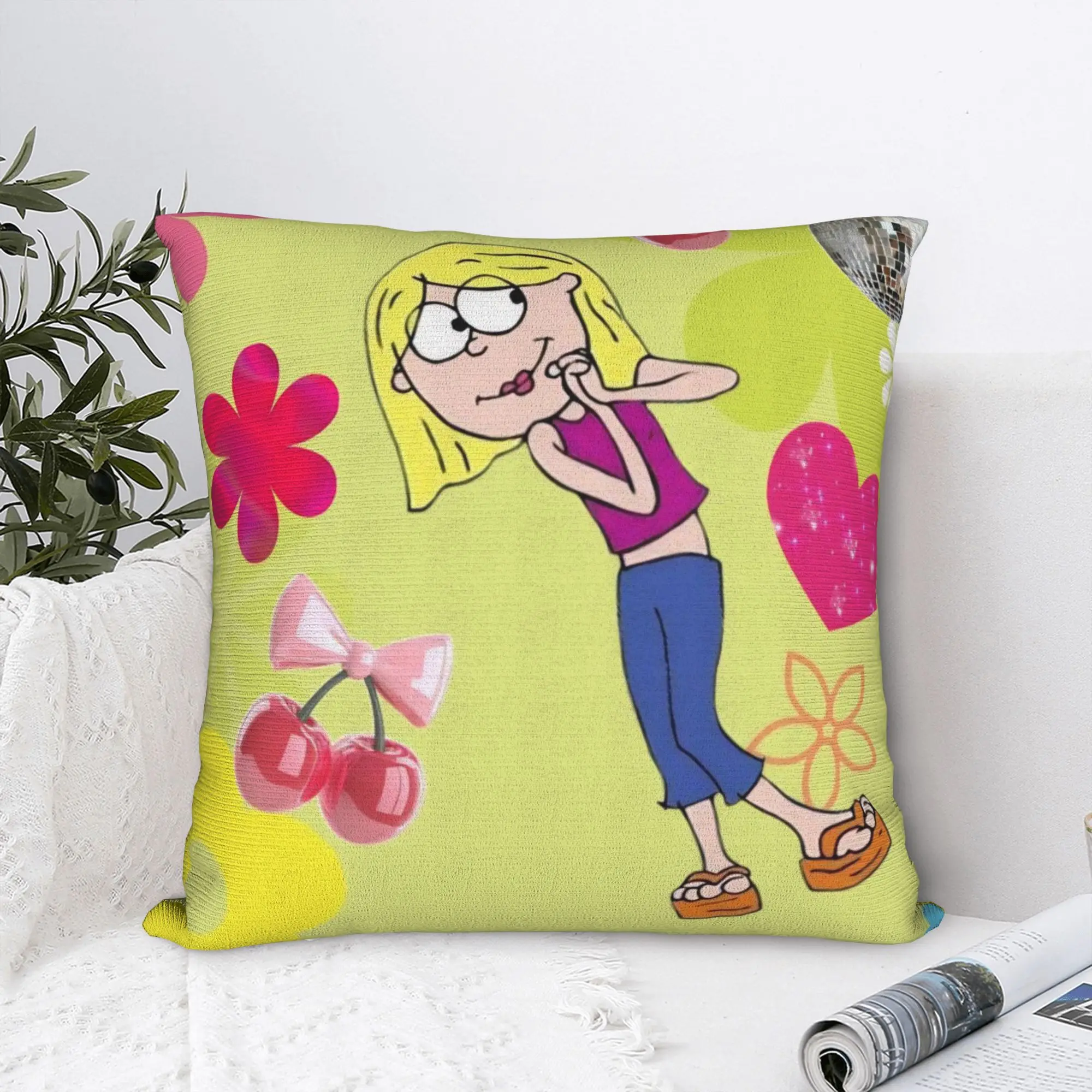 Lizzies Cartoon McGuires Square Pillow Cases  Cushion Covers Funny Zipper Decor Pillowcover for Car 40*40cm