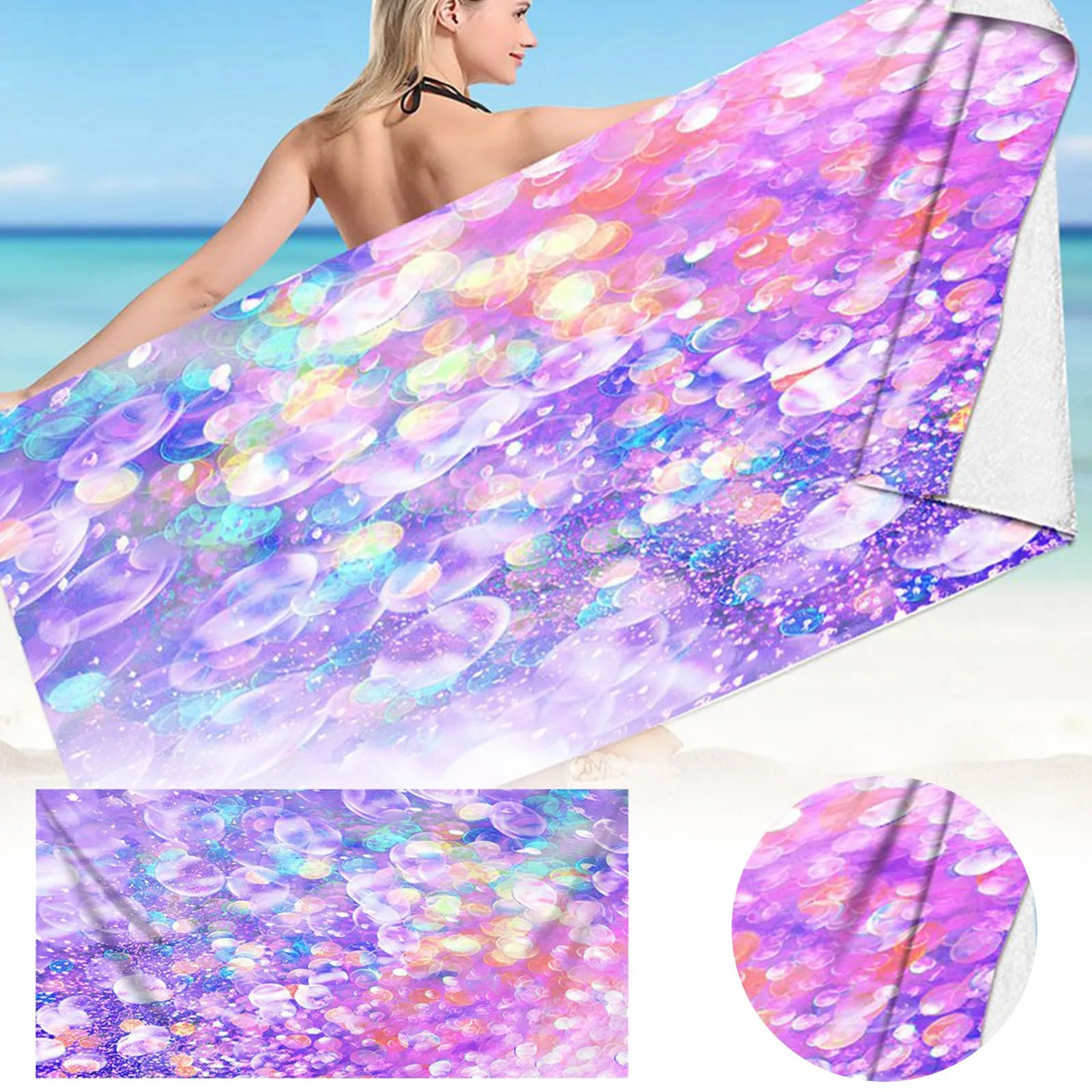 

Microfiber Square Beach Towel Towel Material Square Color 150*75cm Large Beach Towel