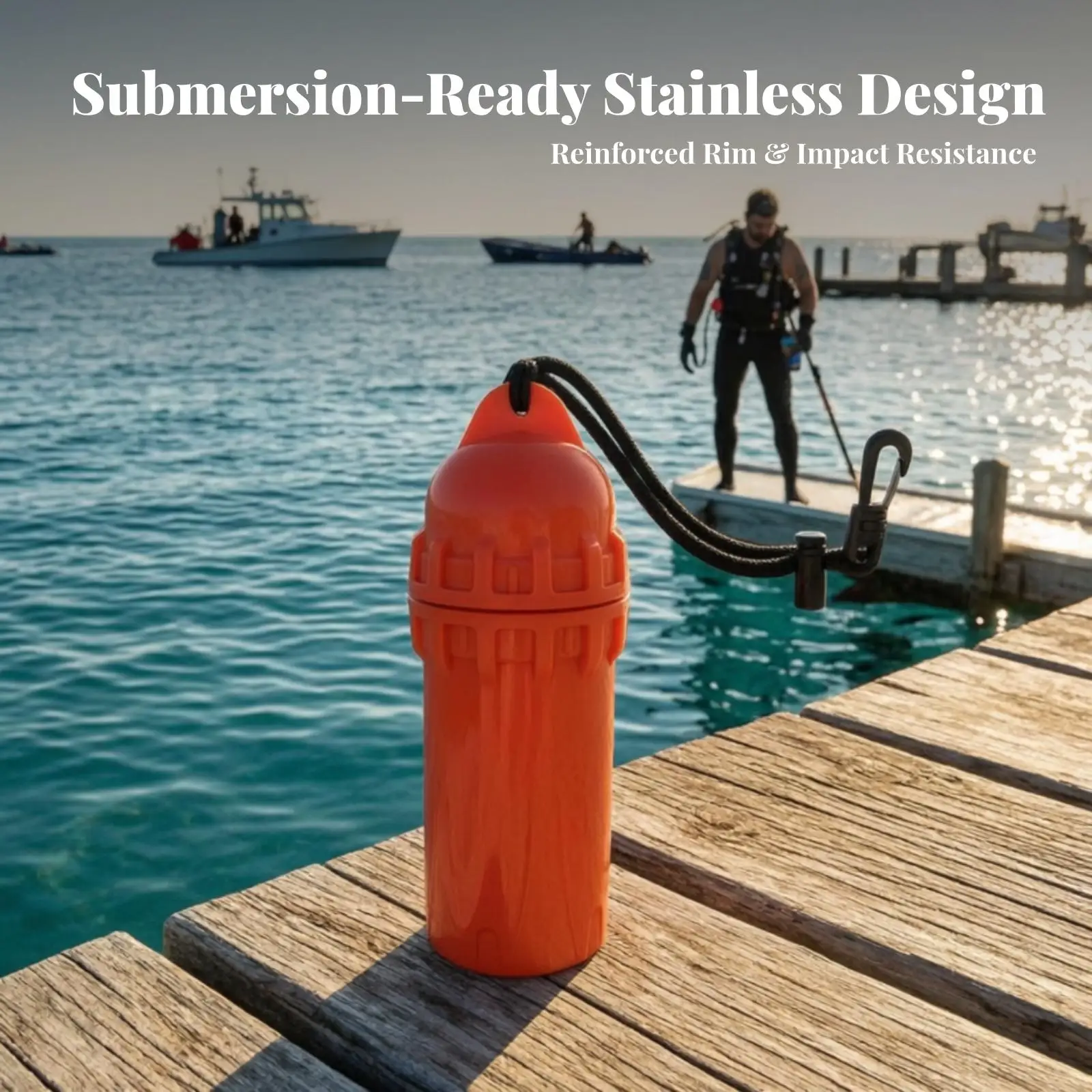 Compact Sealed Bottle with Screw Cap | Waterproof Container with Clip, for Water