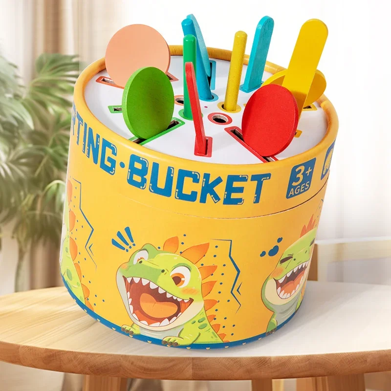 Tasse de Cognition de Classification des couleurs pour enfants, seau de Classification de l'éducation précoce de la maternelle, jouets en bâton en bois coloré