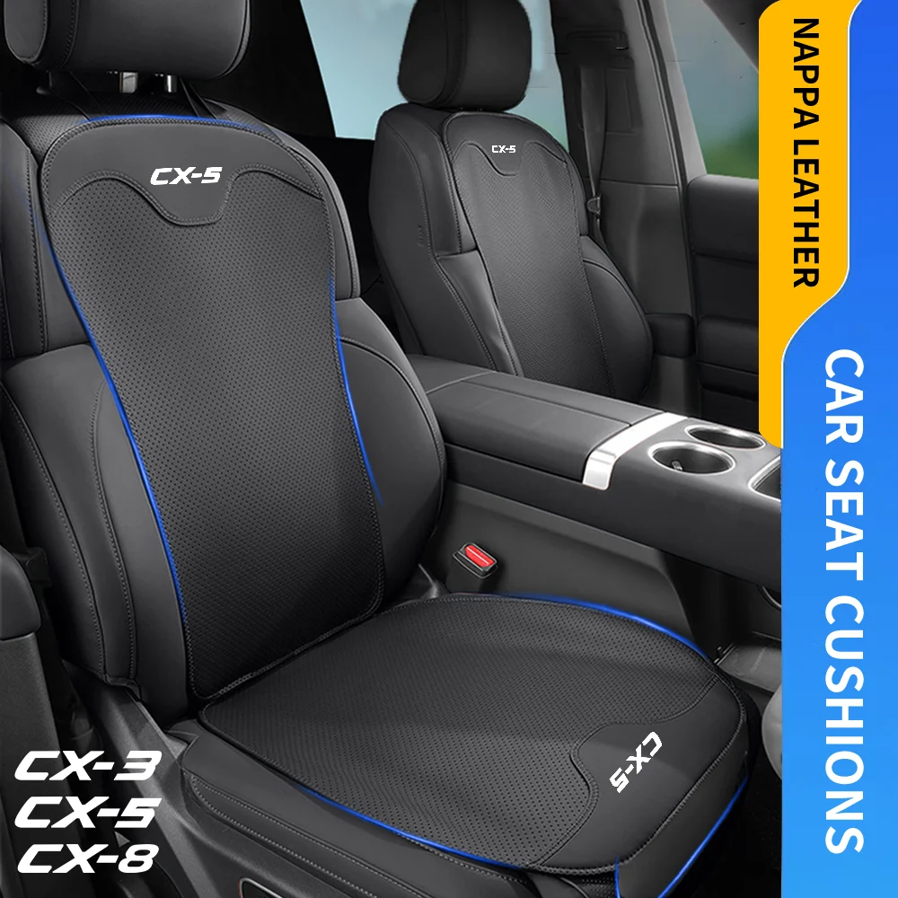 

Car Seat Cushion Waist Cushion for Mazda 3 CX5 CX3 CX8 6 GH MX5 Breathable Nappa Leather Seat Cover Interior Seat Protection Pad