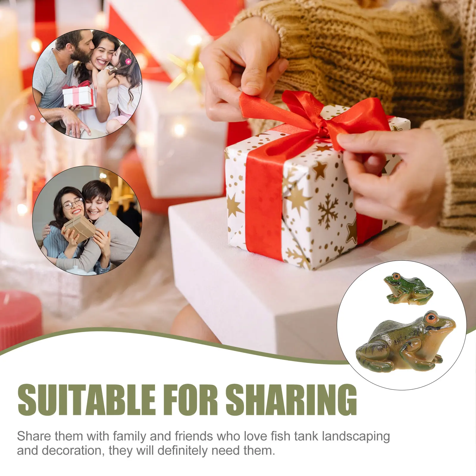 

Resin Frog Decor Dark Green Adorable Frog Figurine Large Small Size Cute Sculpture Home naments Garden Pet Supplies