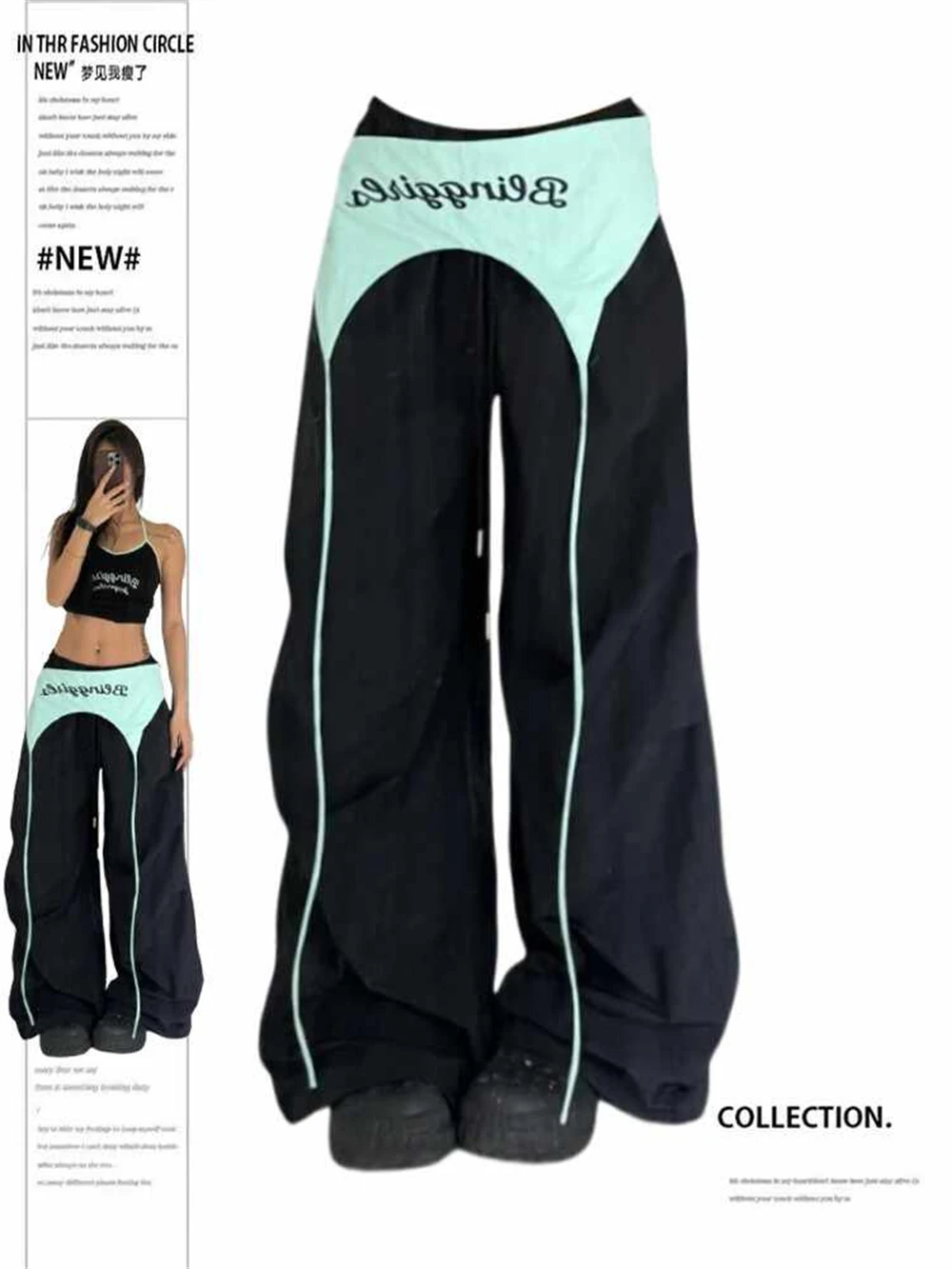 

Summer Women Baggy Harajuku Grunge Loose Casual Parachute Pants Long Trousers Dark Academia Y2k Japanese Streetwear Pants Tide