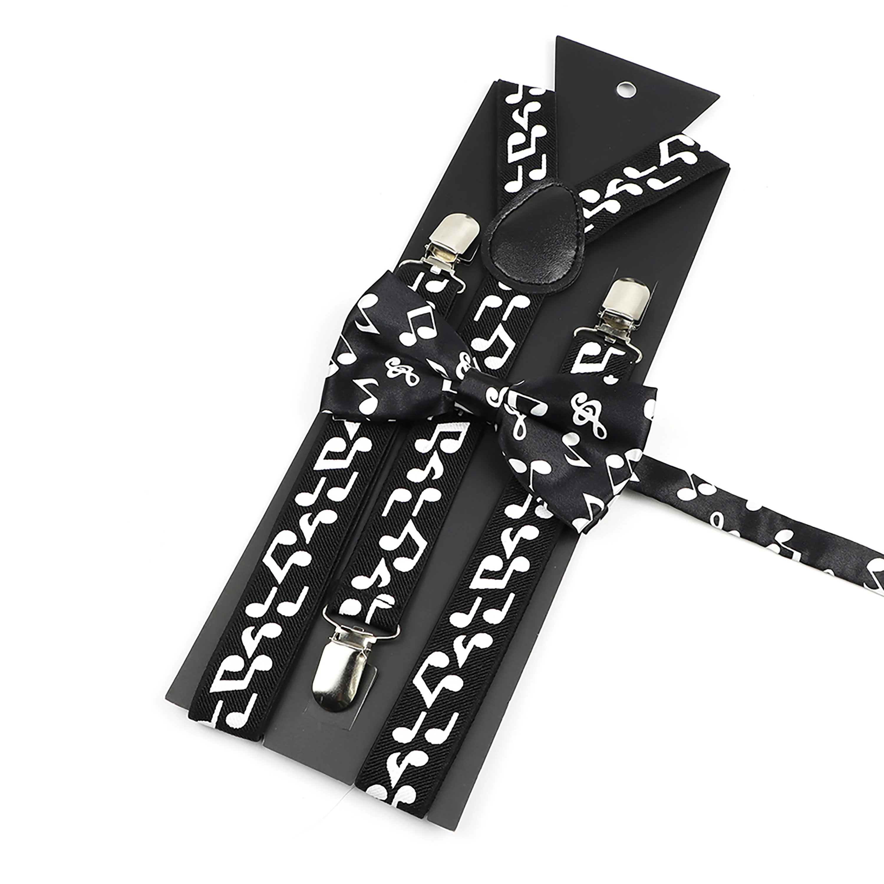 Черно-белый комплект с галстуком-бабочкой на подтяжках для мужчин, женщин, девочек и мальчиков, регулируемые эластичные подтяжки с Y-образной спинкой, праздничные аксессуары, подарок