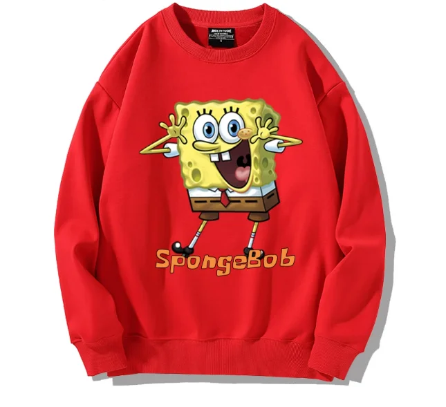 2025 New SpongeBob SquarePants Big Star Crab Boss Octopus Brother Printed Couple Autumn/Winter Versatile Cute Clothes