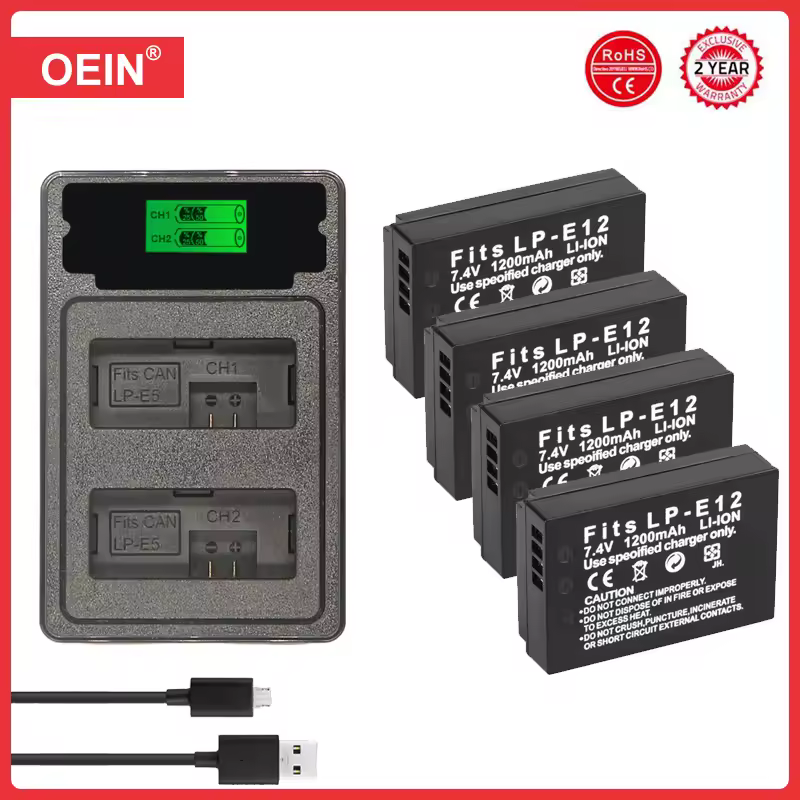 סוללה מצלמה LP-E12 lp12 lp e12 עבור קאנון מורד sl1 100d נשיקה x7 EOS-M eos m m2 2 eos m10 m50 m100 1600mah סוללות דיגיטליות