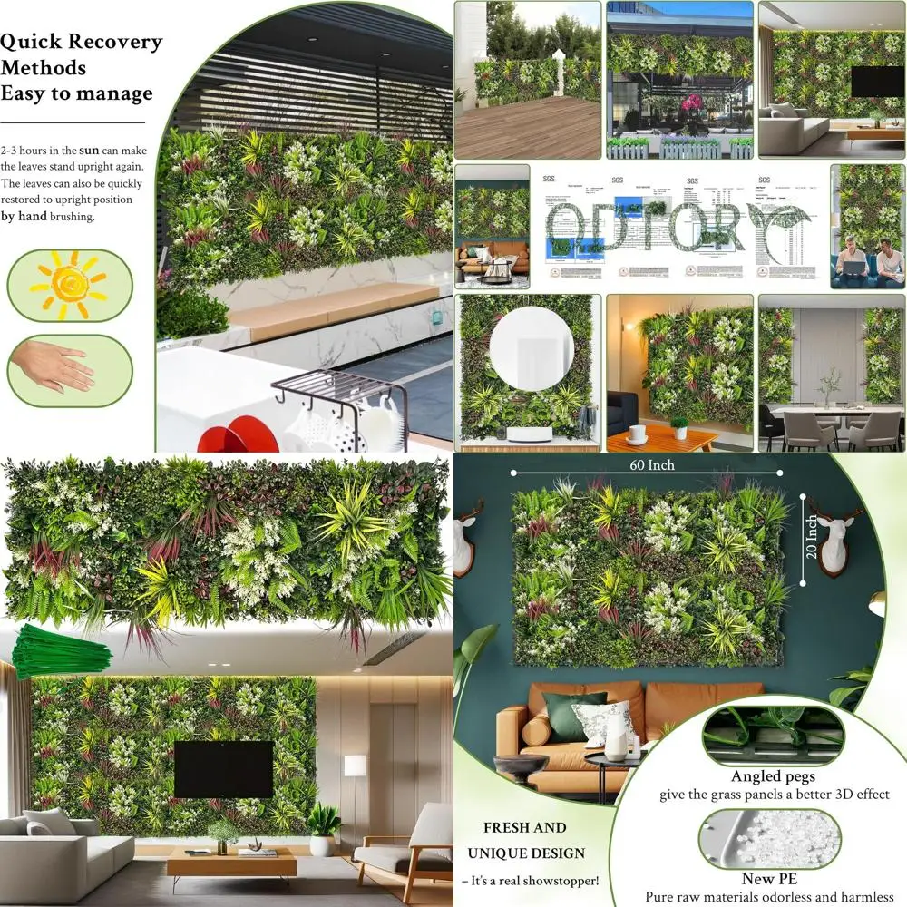 

60x20 наружный 3D-экран для живой изгороди, устойчивые к ультрафиолетовому излучению панели из искусственного плюща и самшита для конфиденциальности и декора