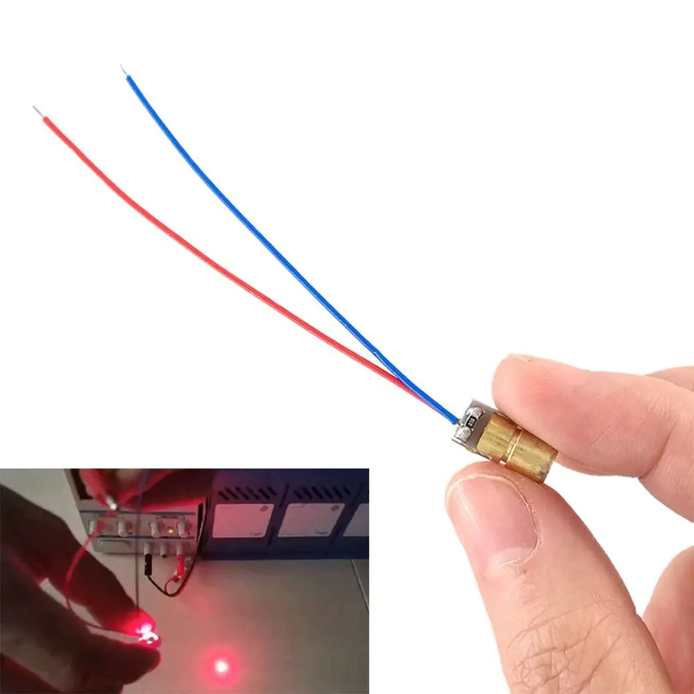 5 sztuk regulowany wskaźnik Mini Laser diodowy czerwona kropka laserowy Diod 6mm 3V/5V 5mW moduł 650nm wskaźnik miedziana głowica celowniczy