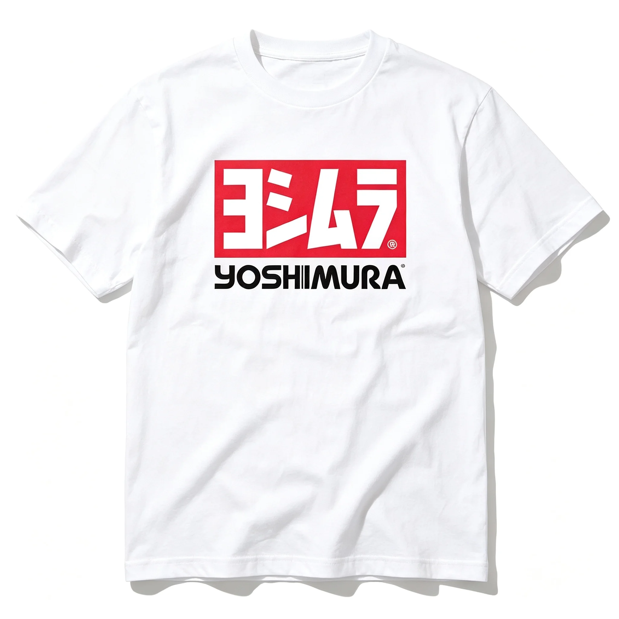 2026 New Yoshimura Family Matching Unisex Oversized T-Shirt Japanese Katakana Red Box Logo Chest Front Print Streetwear Tops