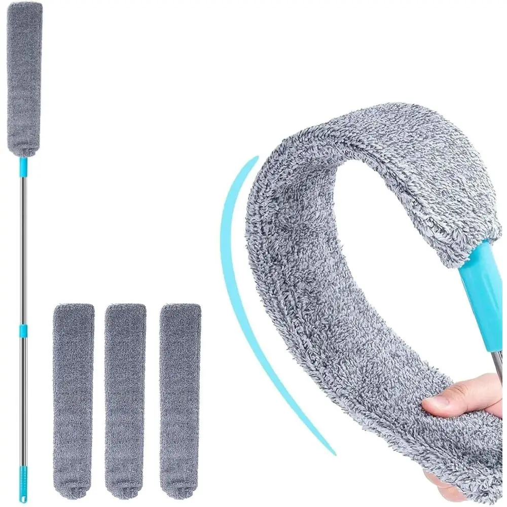 

Telescopic Dust Cleaner with 3 Microfiber Cloths, 48.5 Long Handle, Washable Retractable Duster for Appliances and Furniture