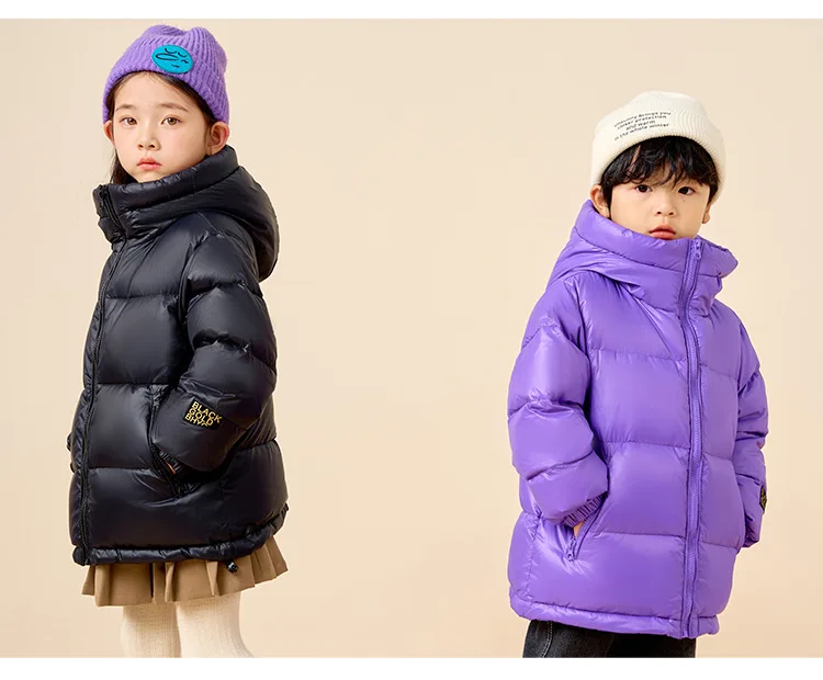 Herbst und Winter Neue Kinder-Daunenjacke Schwarz Gold Standard Eltern-Kind Weiße Entendaunen Verdickte Jacke für Jungen und Mädchen – Detail 15