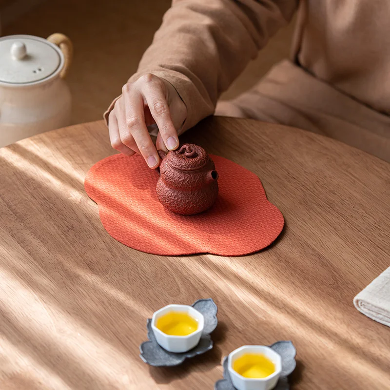 Begonia Pot Bearing Pad Dry Bubble Pad Tea Pad Household Chinese Zen Thermal Insulation Waterproof Towel Kung Fu Tea Set Tea Mat
