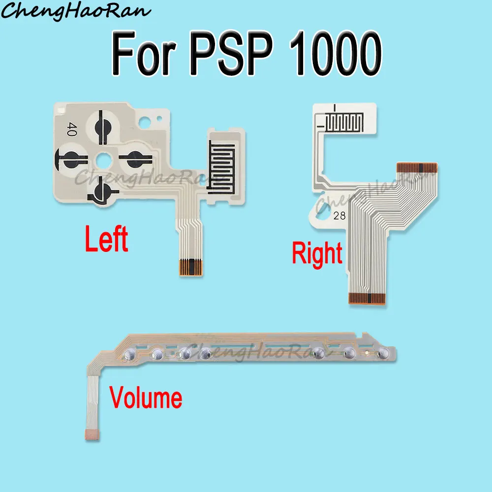 ChengHaoRan para PSP 1000 2000 3000 controlador de juego teclado de reparación teclas de membrana conductora cinta de volumen izquierdo derecho Cable flexible