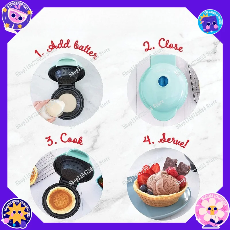Factory wholesale low price European and American standard 110V waffle bowl machine  machine ice cream  egg roll