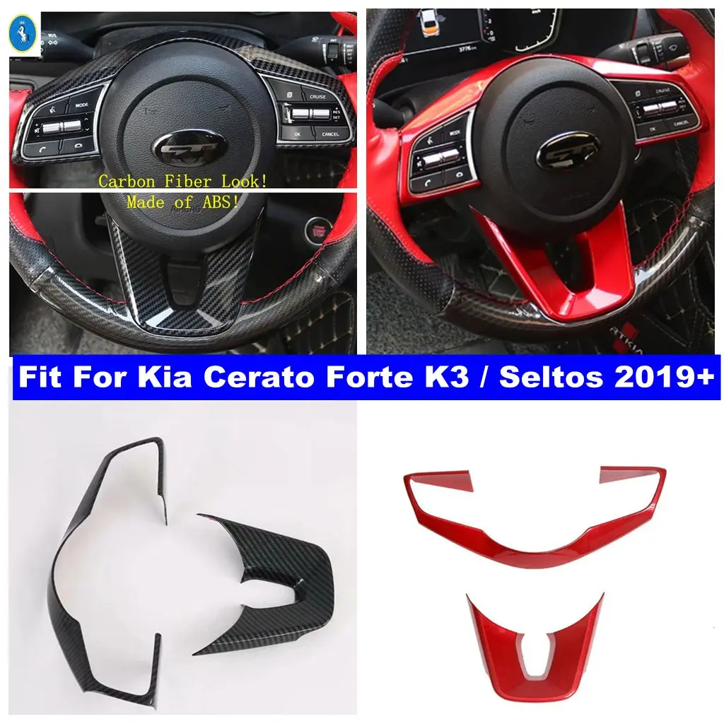 

For Kia Cerato Forte K3 / Seltos 2019 - 2024 Interior ABS Accessories Car Steering Wheel button Sticker Decoration Cover Trim