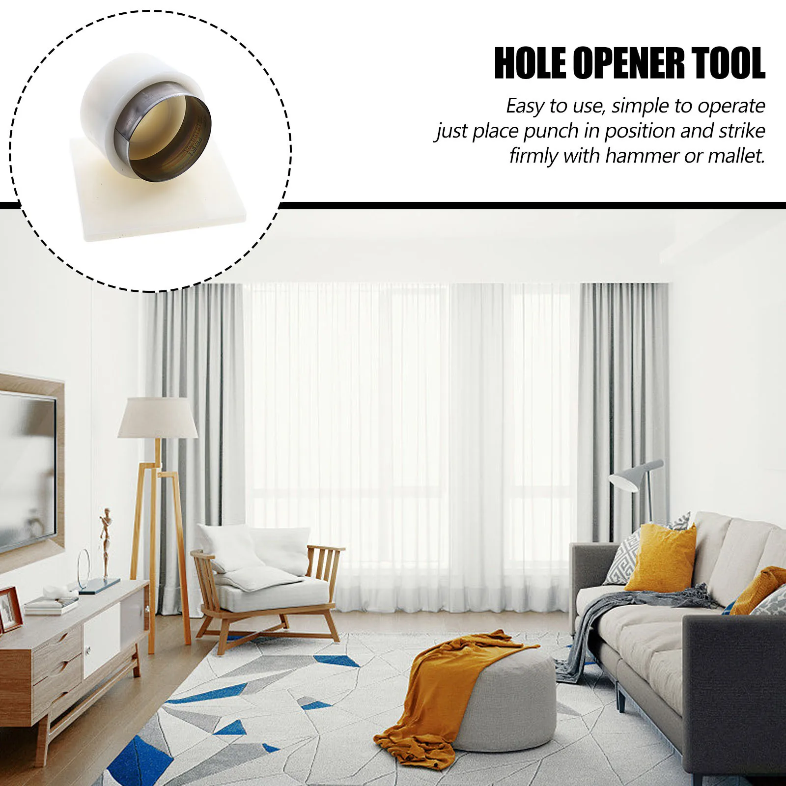 1Pcs Curtain Hole Opener Good Use Experience Perfect Workmanship Easy to Use Manual Drilling Hole Opener Manual Drilling Tool