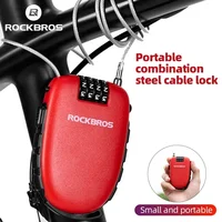 ROCKBROS-cerradura portátil con contraseña para bicicleta, candado de seguridad para casco de motocicleta, Cable antirrobo para bicicleta, accesorios para candado de seguridad para patinete BMX