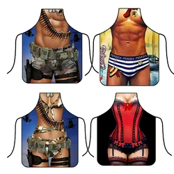 Muscle Man Aprons Sexy Funny For Kitchen Women BBQ Cleaning Cooking Stain-proof Barbecue Apron Парковая площадка