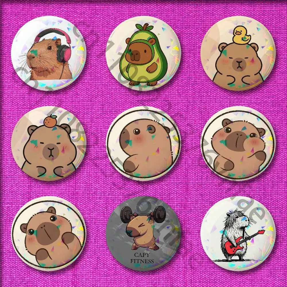 

Capybara meme Pet Doll Badge For 44mm 25mm 75mm 32mm 58mm Round Pin Brooch Insignia Cover Accessories