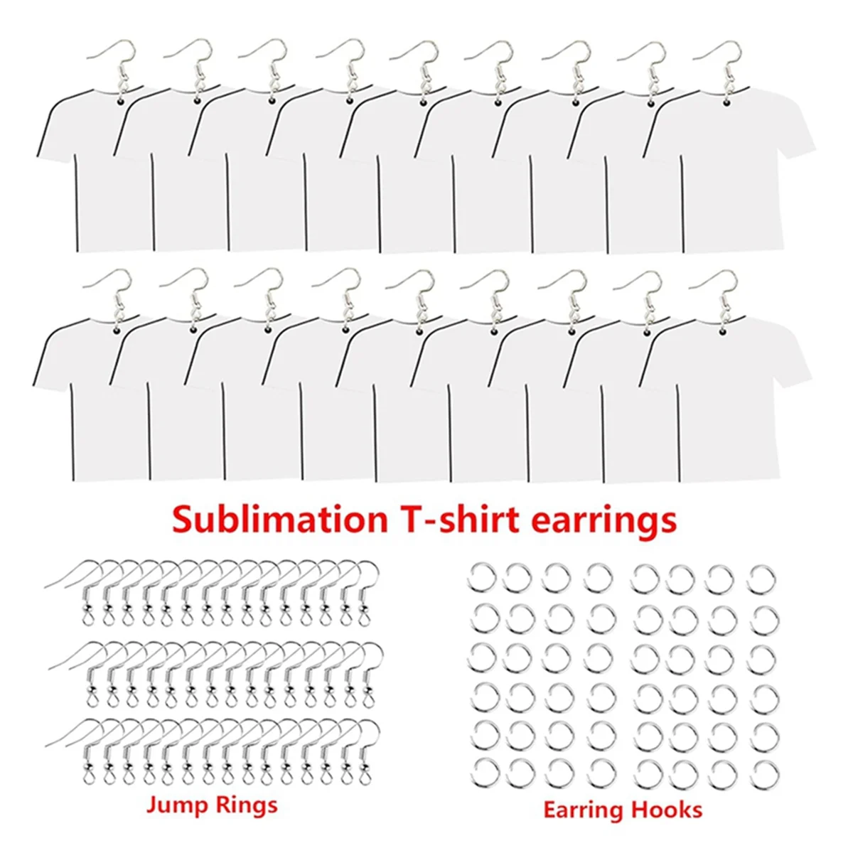 48Pcs Sublimation Earrings Blank Jewelry Earrings Wooden MDF Sublimation Football Shirt Earrings DIY Blank