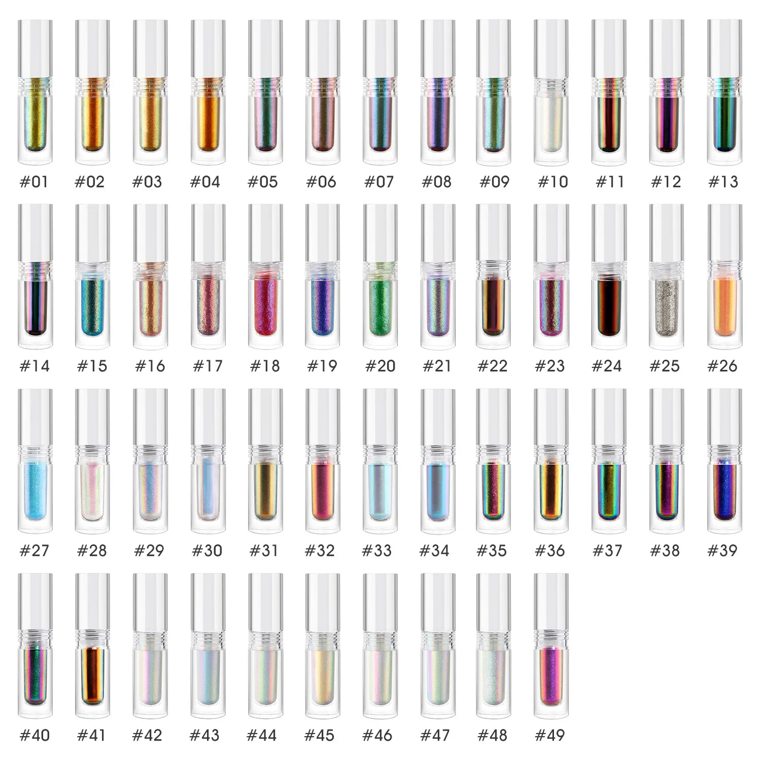 30pcs Chameleon Eyeshadow Private Label Vegan Multicolor Shades Duochrome Pigment Multichrome Liquid Eye Shadow Wholesale Bulk