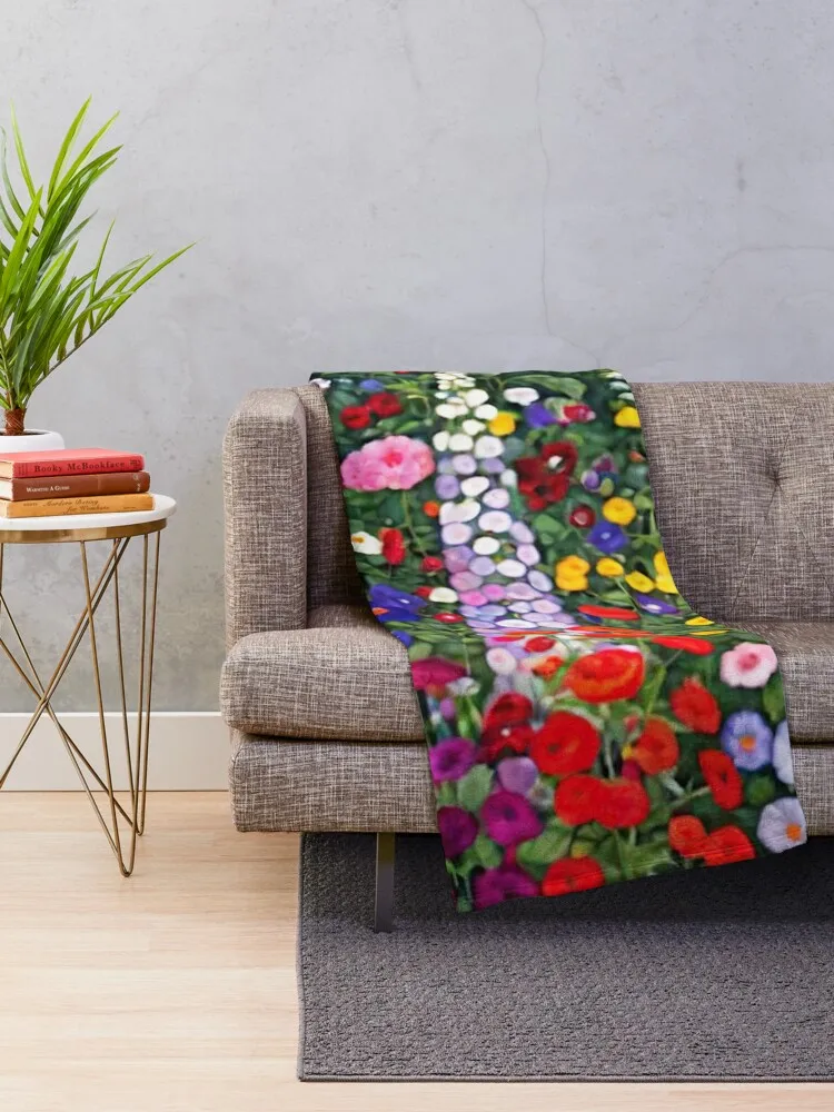 Klimt Flower Garden Throw Blanket Kid'S Fashion Sofas Plaid Blankets Sofas Of Decoration Blankets